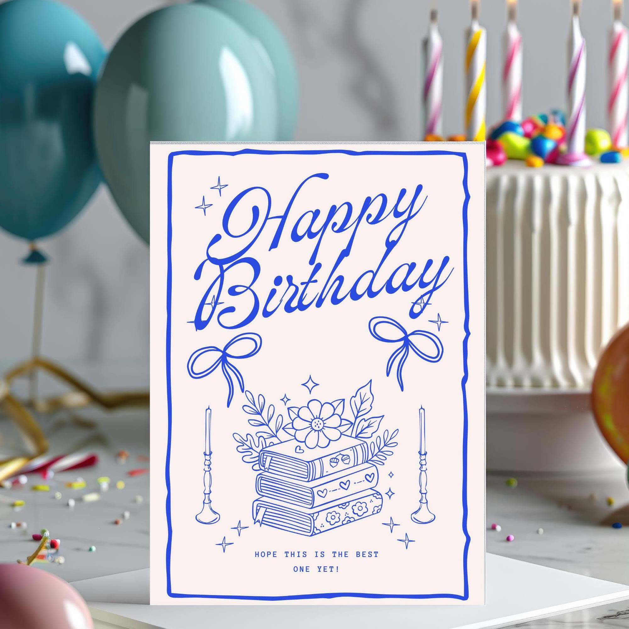 Literary Birthday Card Book Theme