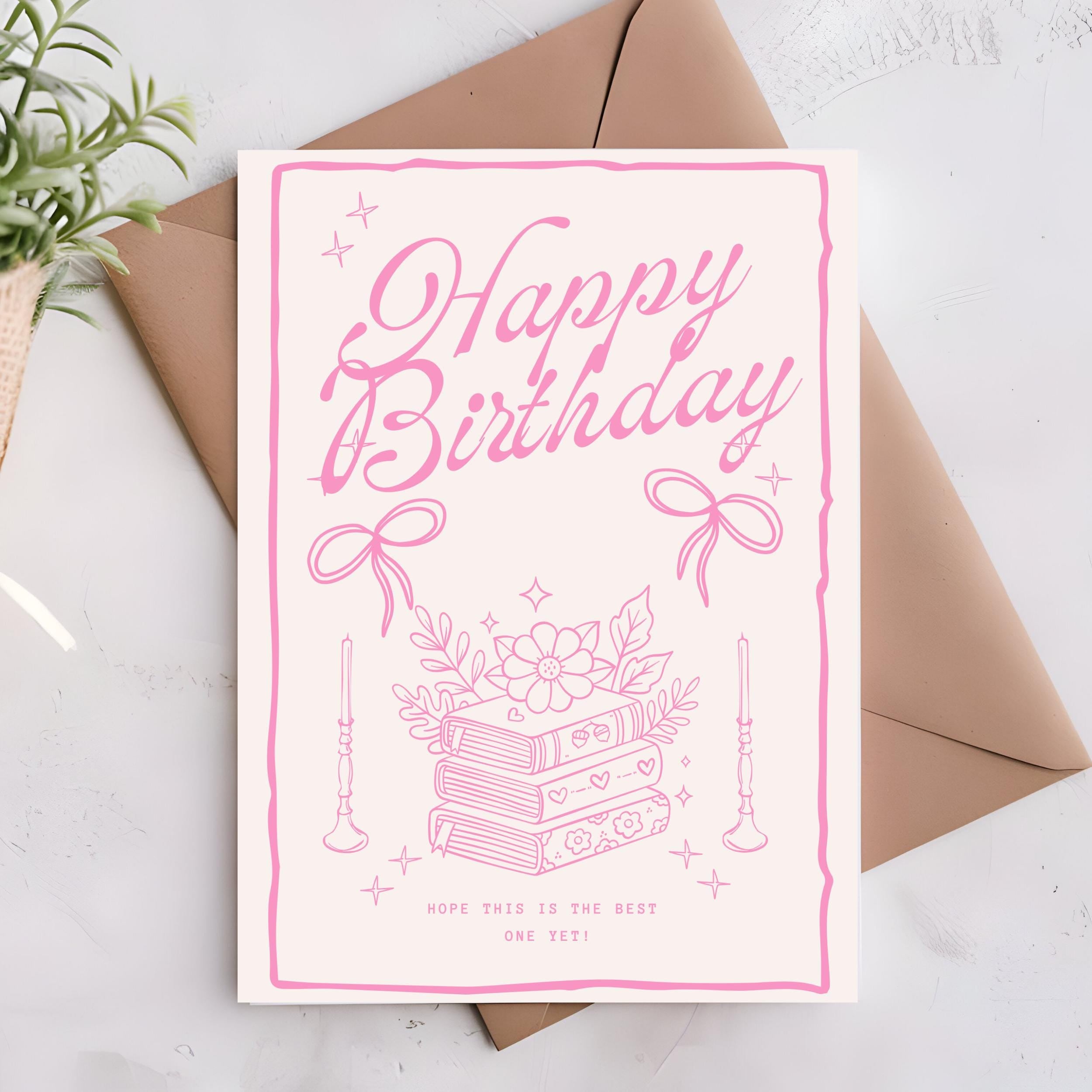 Literary Birthday Card Book Theme