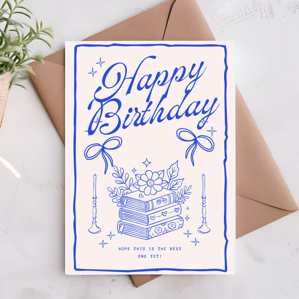 Literary Birthday Card Book Theme