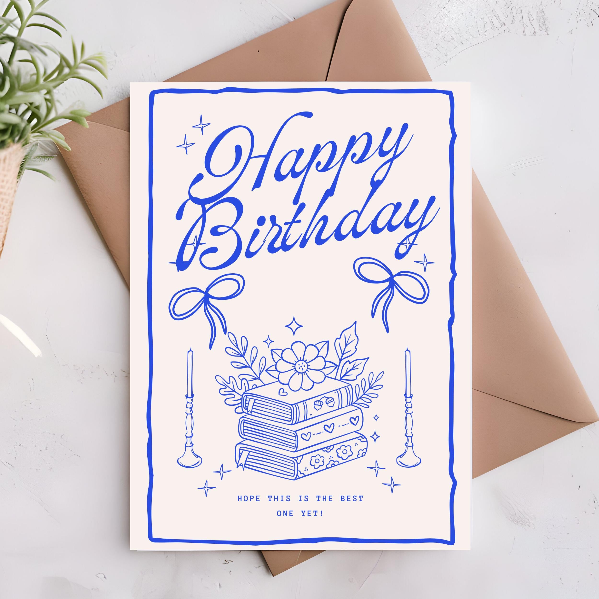 Literary Birthday Card Book Theme
