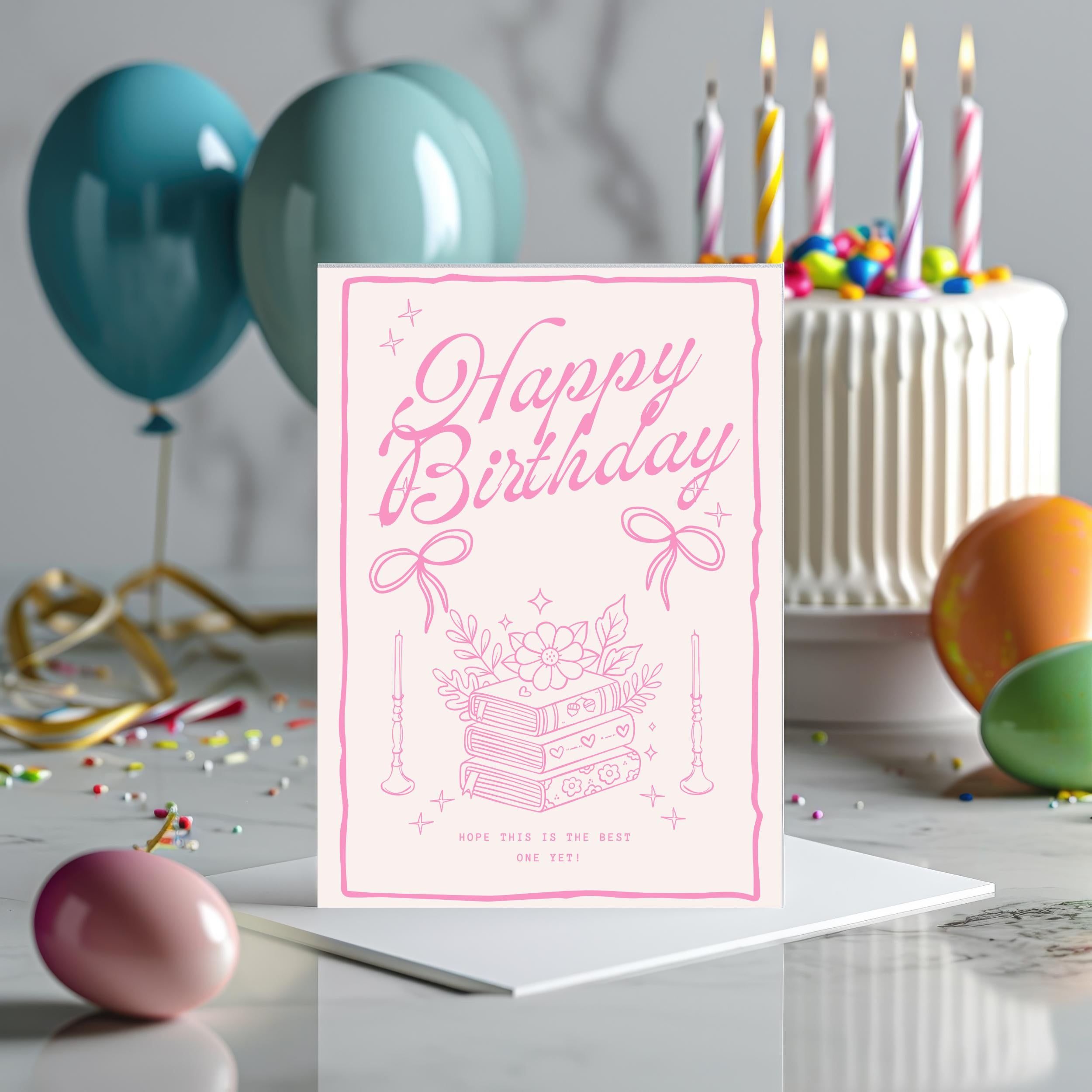Literary Birthday Card Book Theme