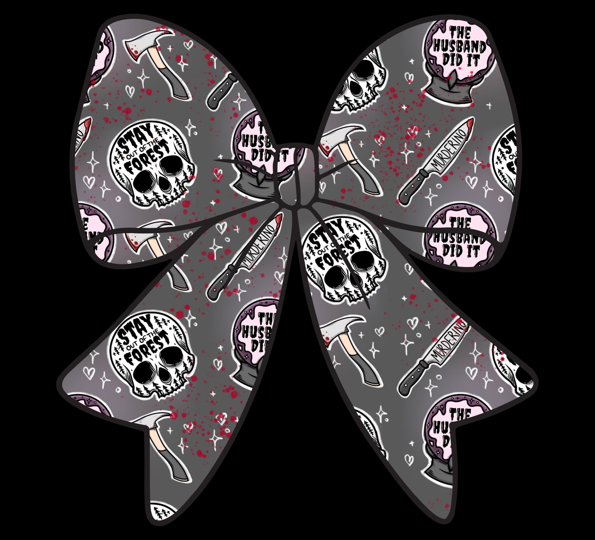 True Crime Coquette Bow Sticker Funny Murder Mystery Vinyl Decal The Husband Did It Skull Sticker for True Crime Lover Kindle Sticker