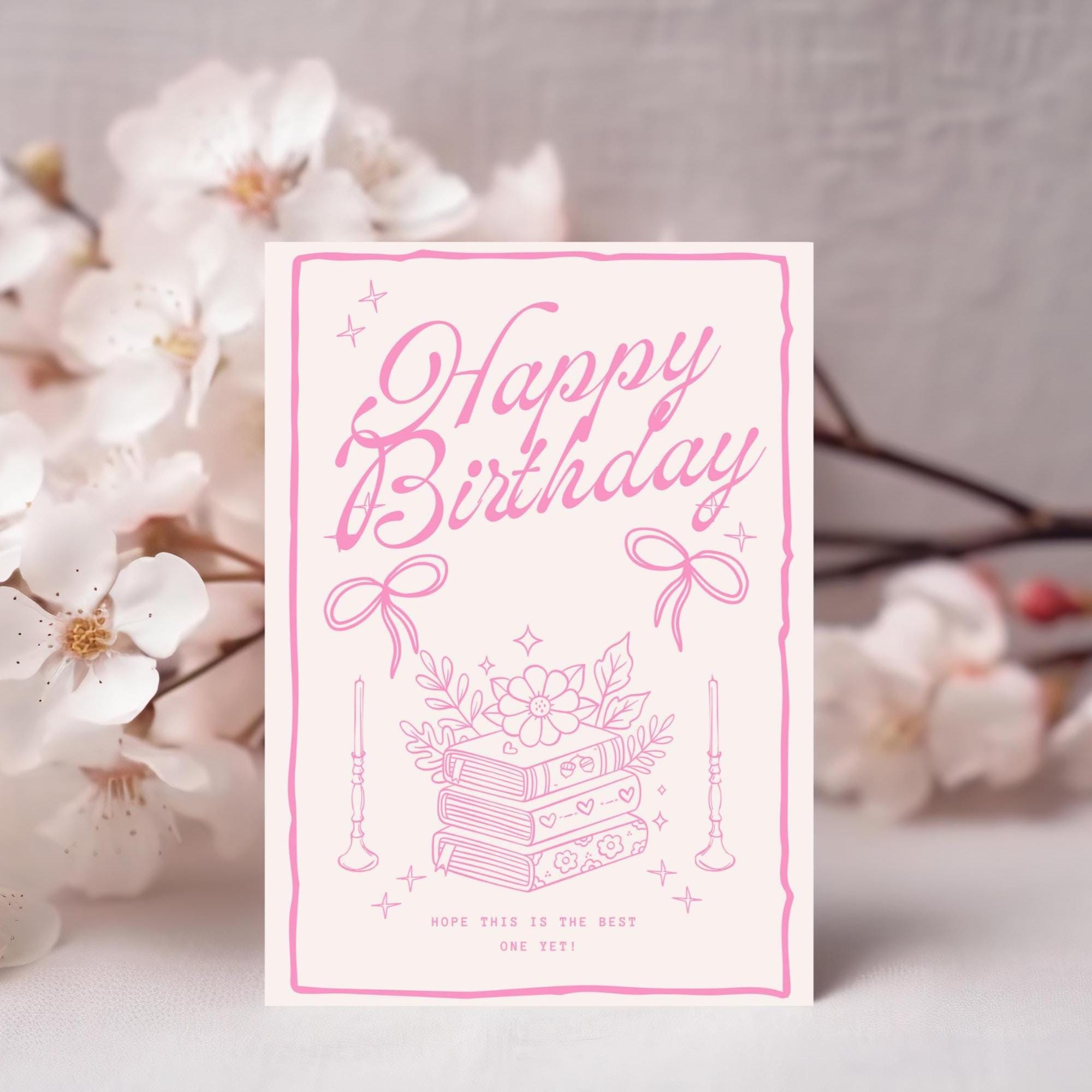 Literary Birthday Card Book Theme