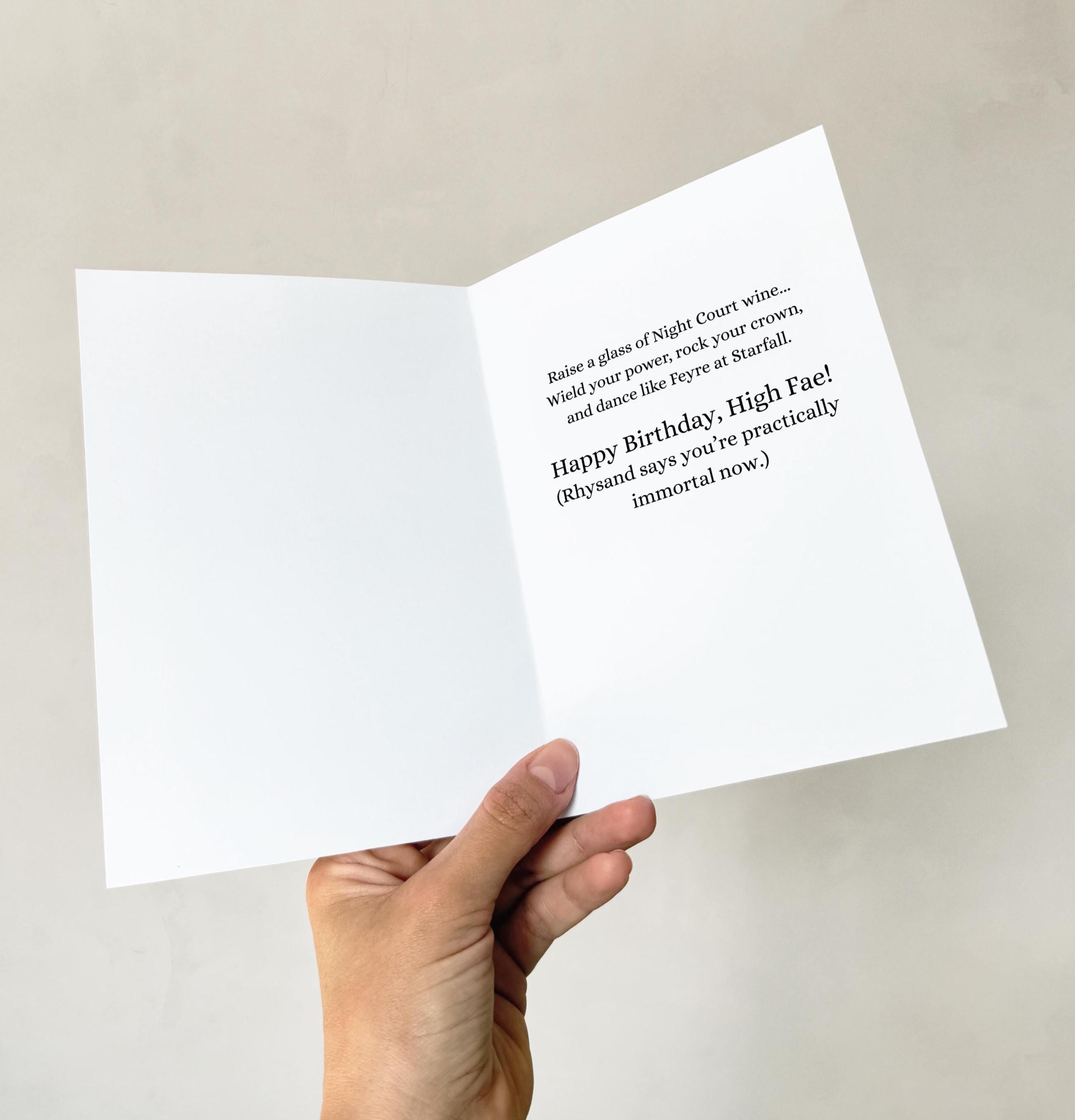 ACOTAR Birthday Card: Rhysand Night Court Fantasy Greeting Card Funny Birthday Card for Reader