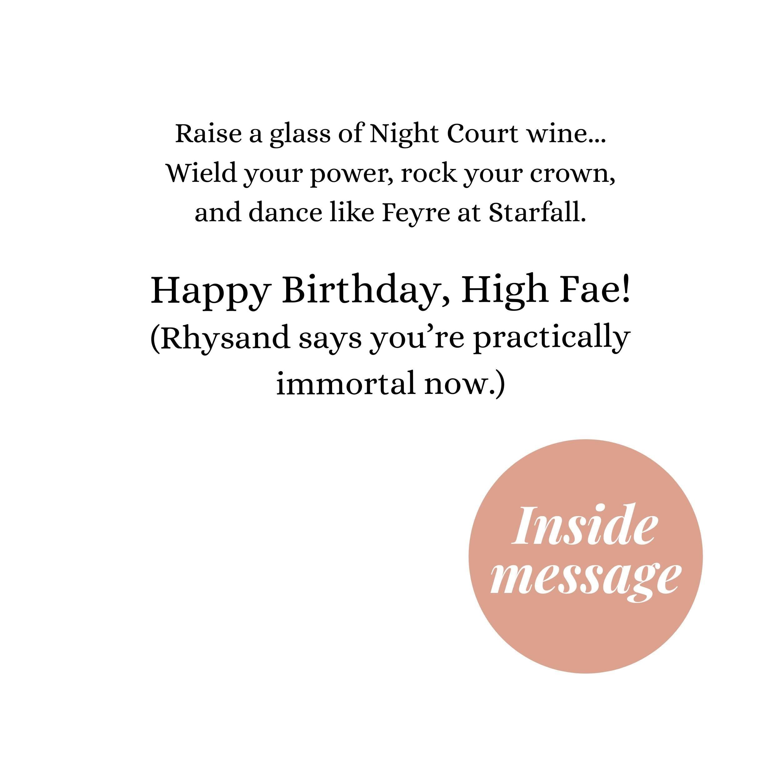 ACOTAR Birthday Card: Rhysand Night Court Fantasy Greeting Card Funny Birthday Card for Reader