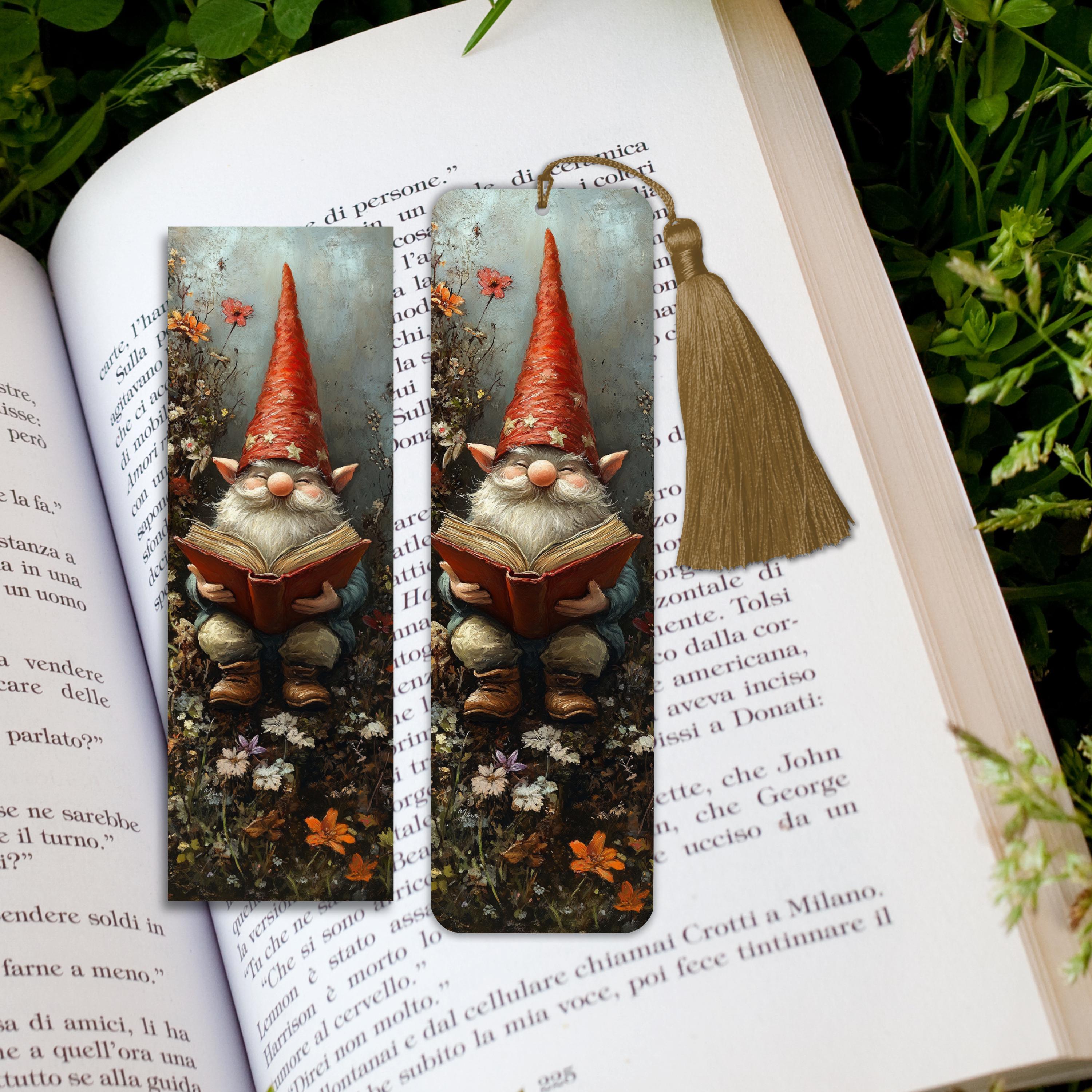 Gnome Reading Bookmark Set: Fantasy Woodland Book Lover Gift
