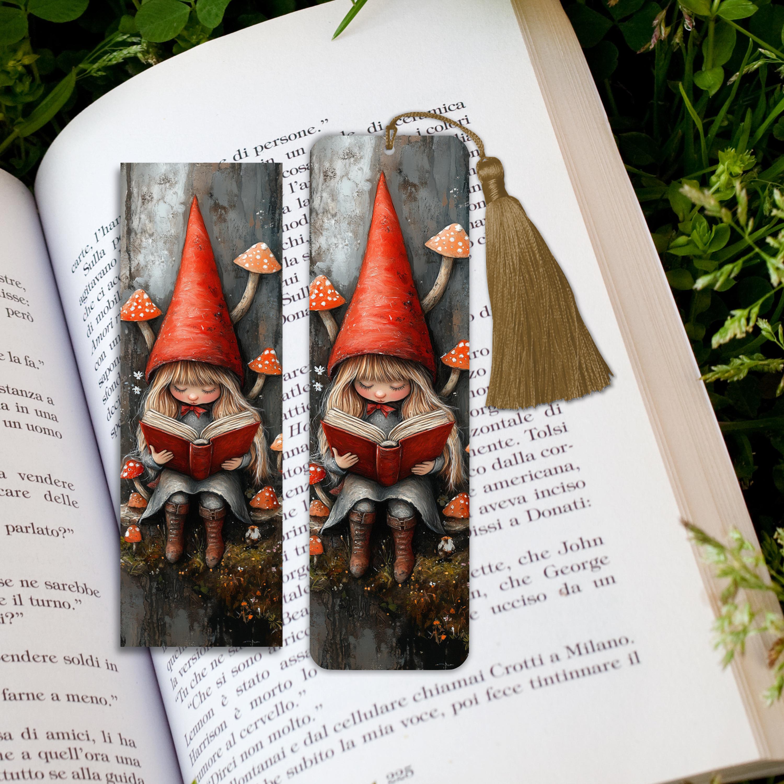 Gnome Reading Bookmark Set: Fantasy Woodland Book Lover Gift