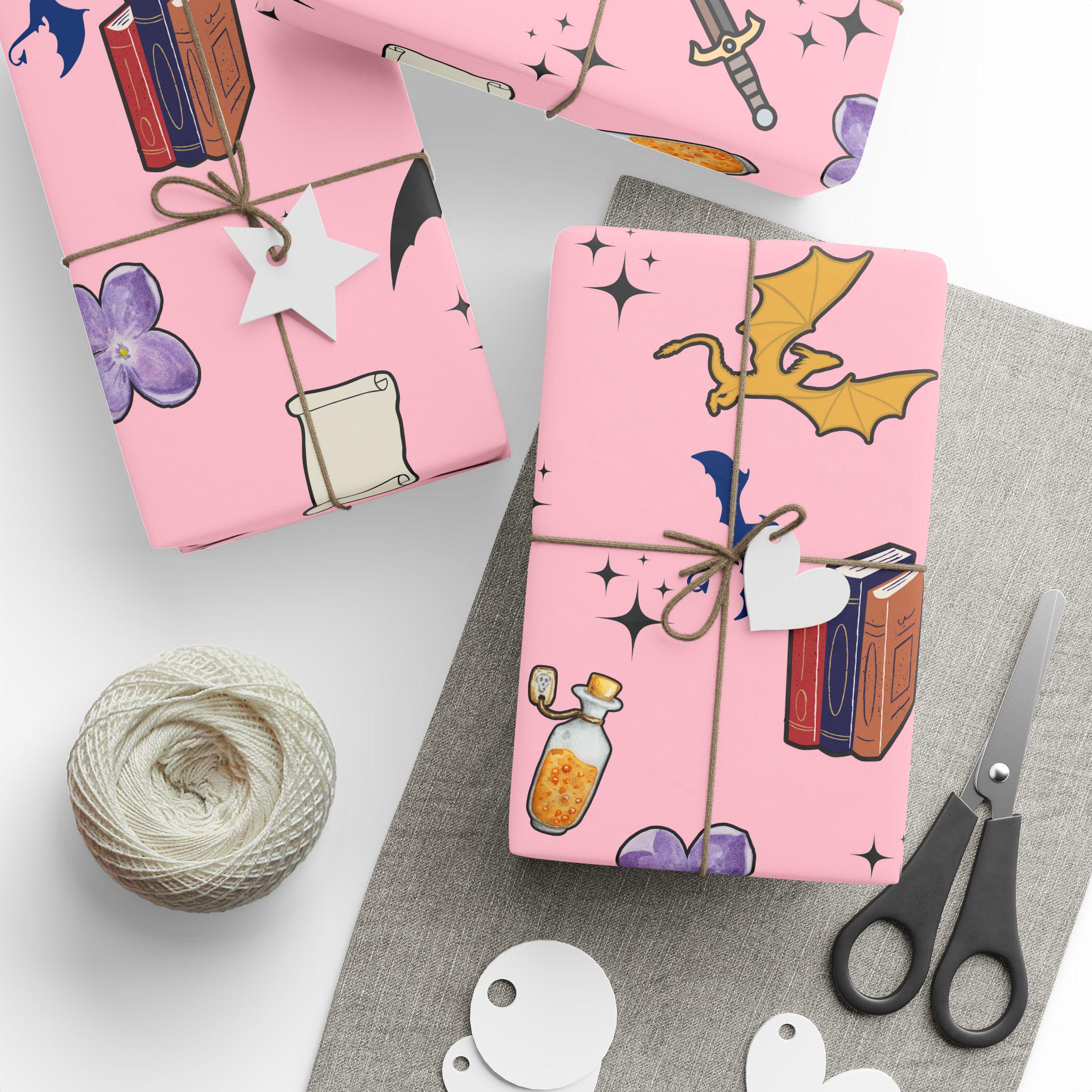 Fantasy Inpired Wrapping Paper Gift Wrap for Dragon Lover