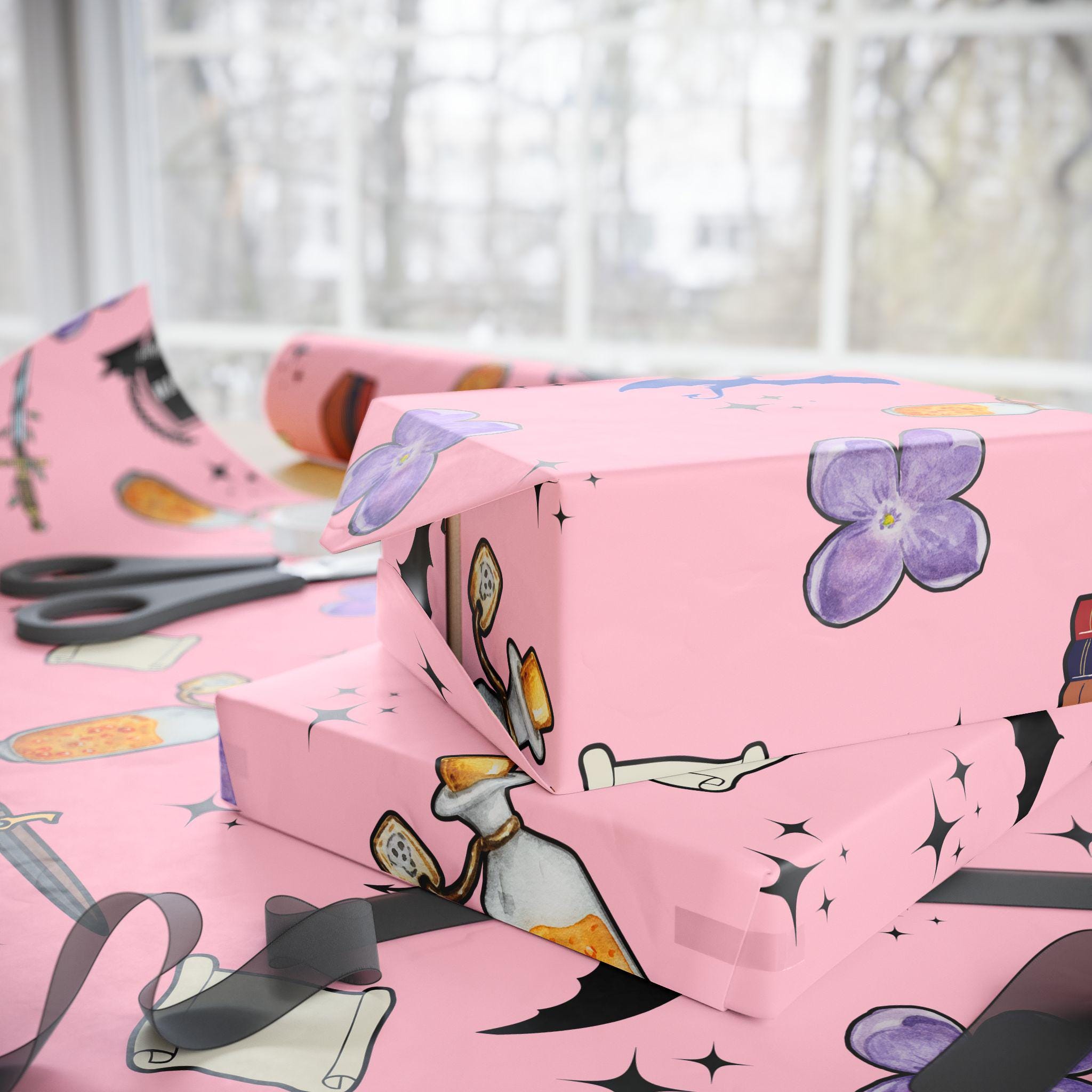 Fantasy Inpired Wrapping Paper Gift Wrap for Dragon Lover