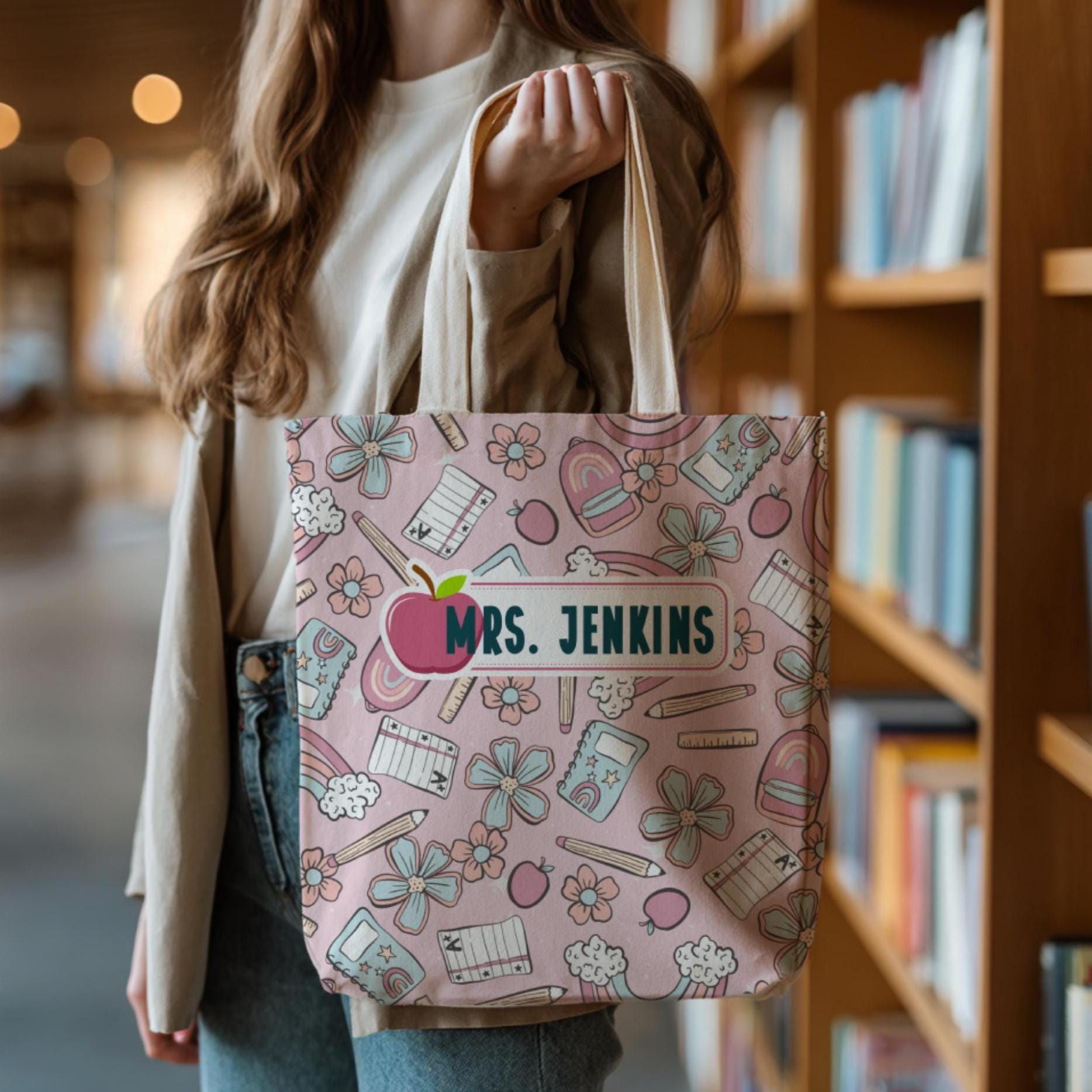 Personalized Teacher Tote Bag-Teacher Appreciation Gift