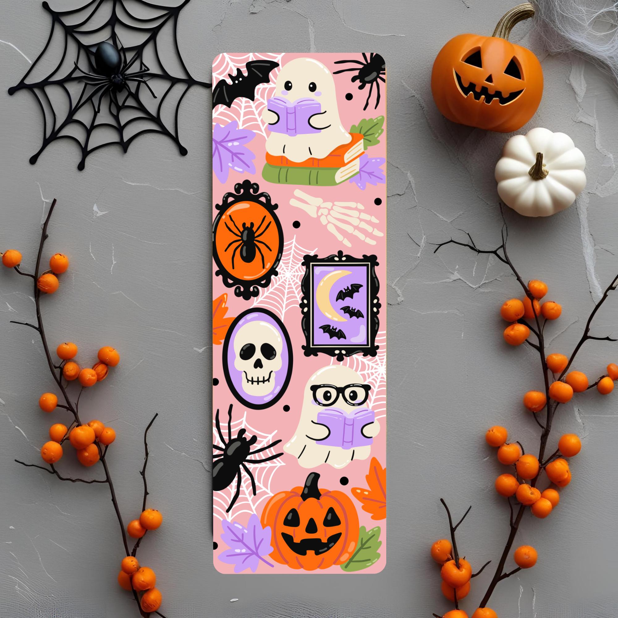 Cute Ghost Halloween Bookmark Pastel Goth Book Lover Gift for Bookworm Pumpkin Skull Spooky Bookmark Fall Reading Accessory