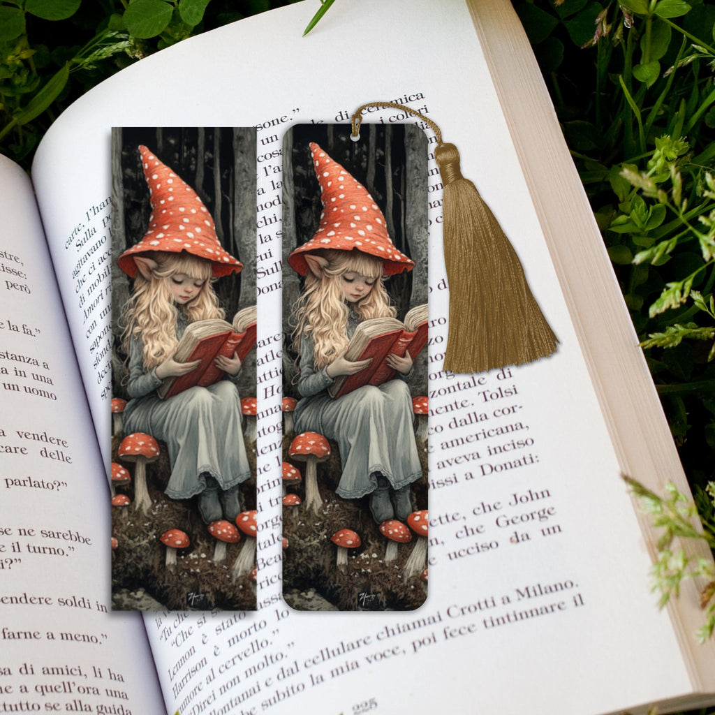 Gnome Reading Bookmark Set: Fantasy Woodland Book Lover Gift