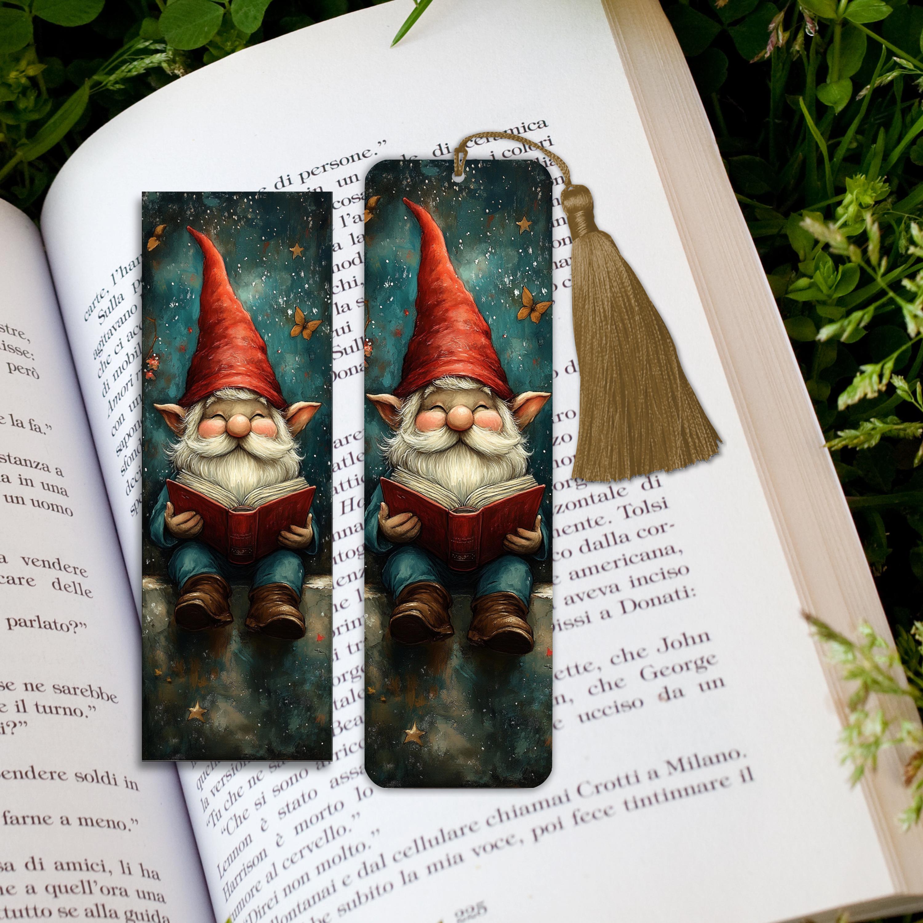 Gnome Reading Bookmark Set: Fantasy Woodland Book Lover Gift