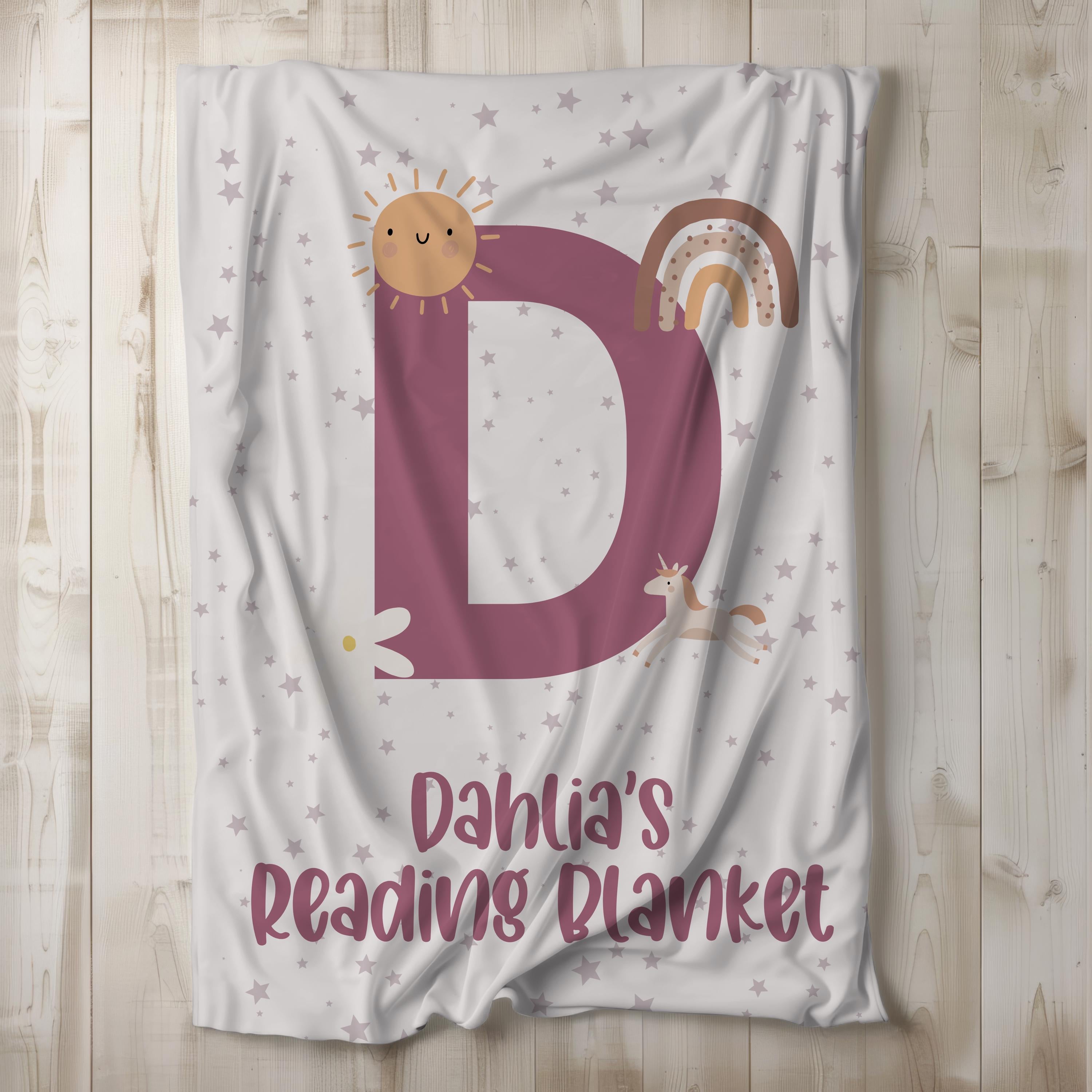 Personalized Celestial Reading Blanket: Moon & Stars Nursery Decor