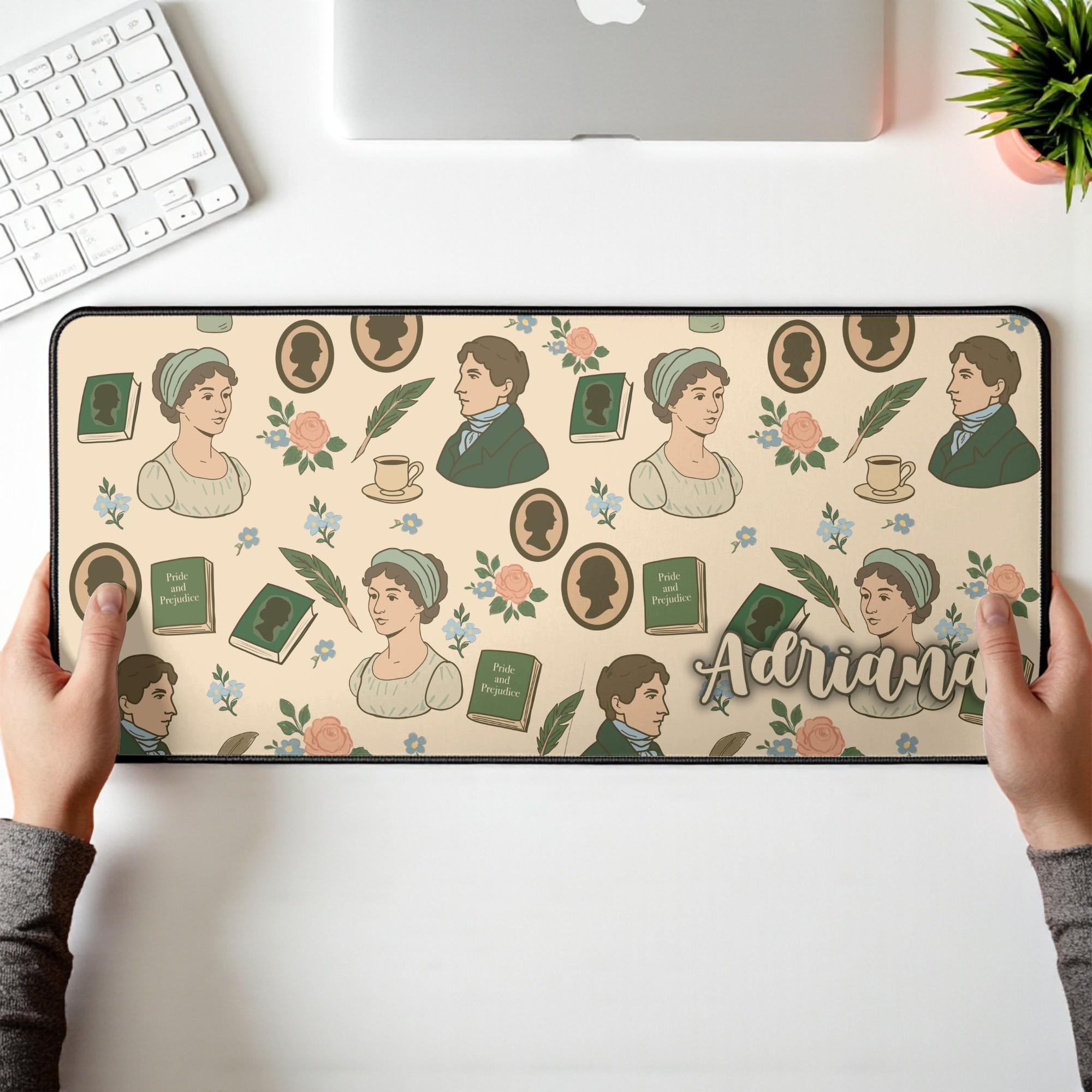 Personalized Jane Austen Desk Mat-Custom Name Office Decor