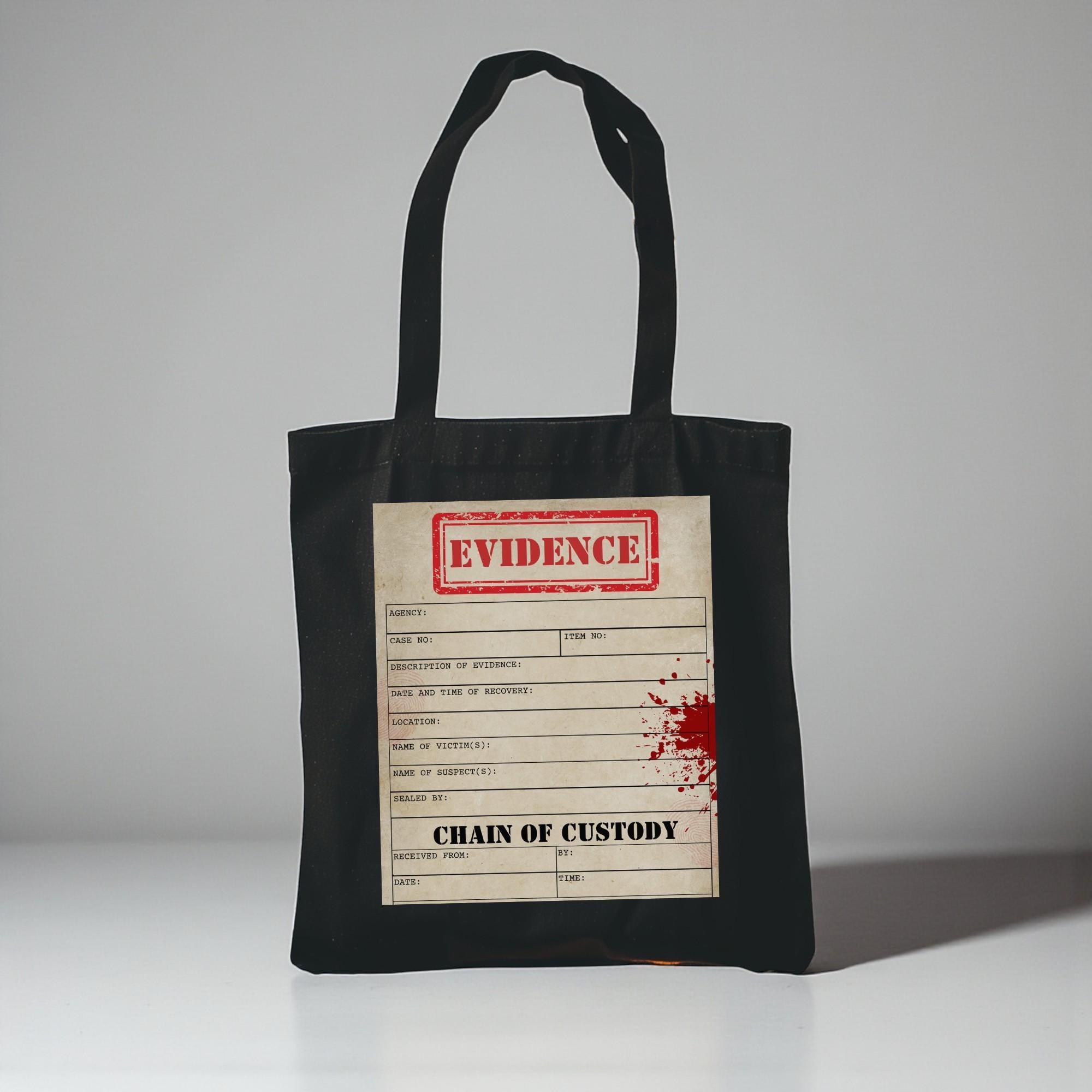 Personalized True Crime Tote Bag Evidence Bag