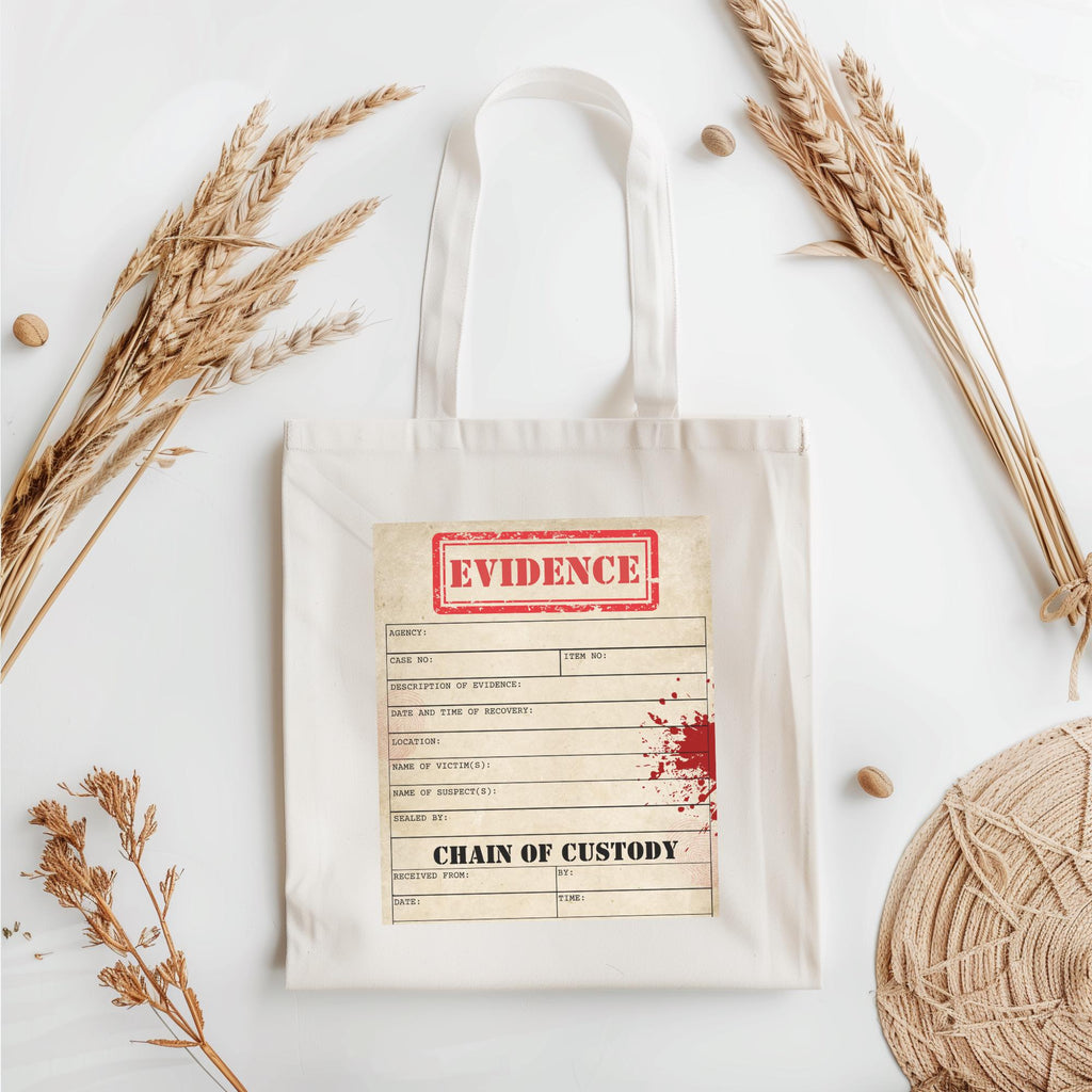 Personalized True Crime Tote Bag Evidence Bag