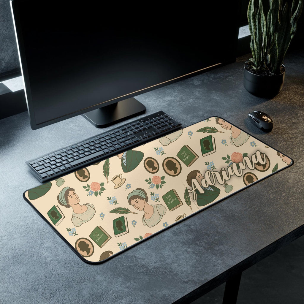 Personalized Jane Austen Desk Mat-Custom Name Office Decor