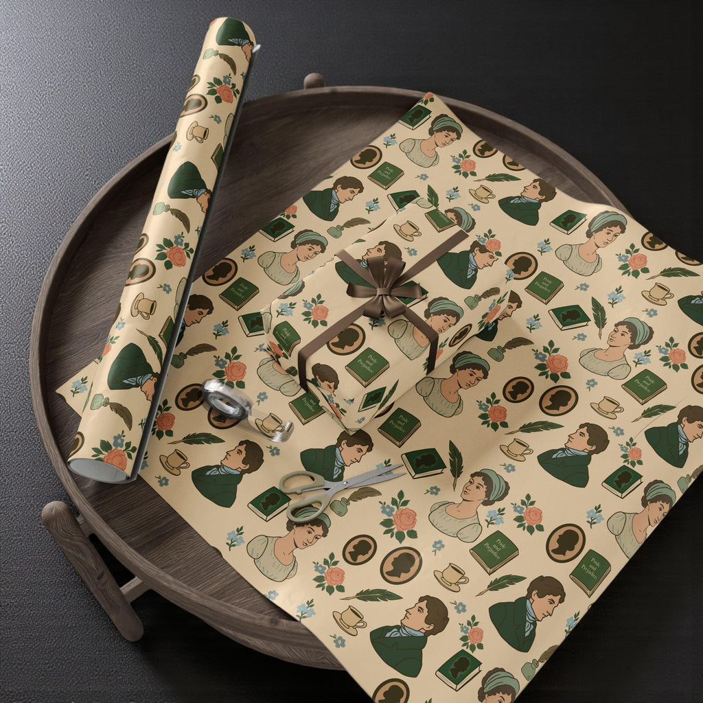 Jane Austen Inspired Gift Wrap Pride and Prejudice Regency Era Wrapping Paper