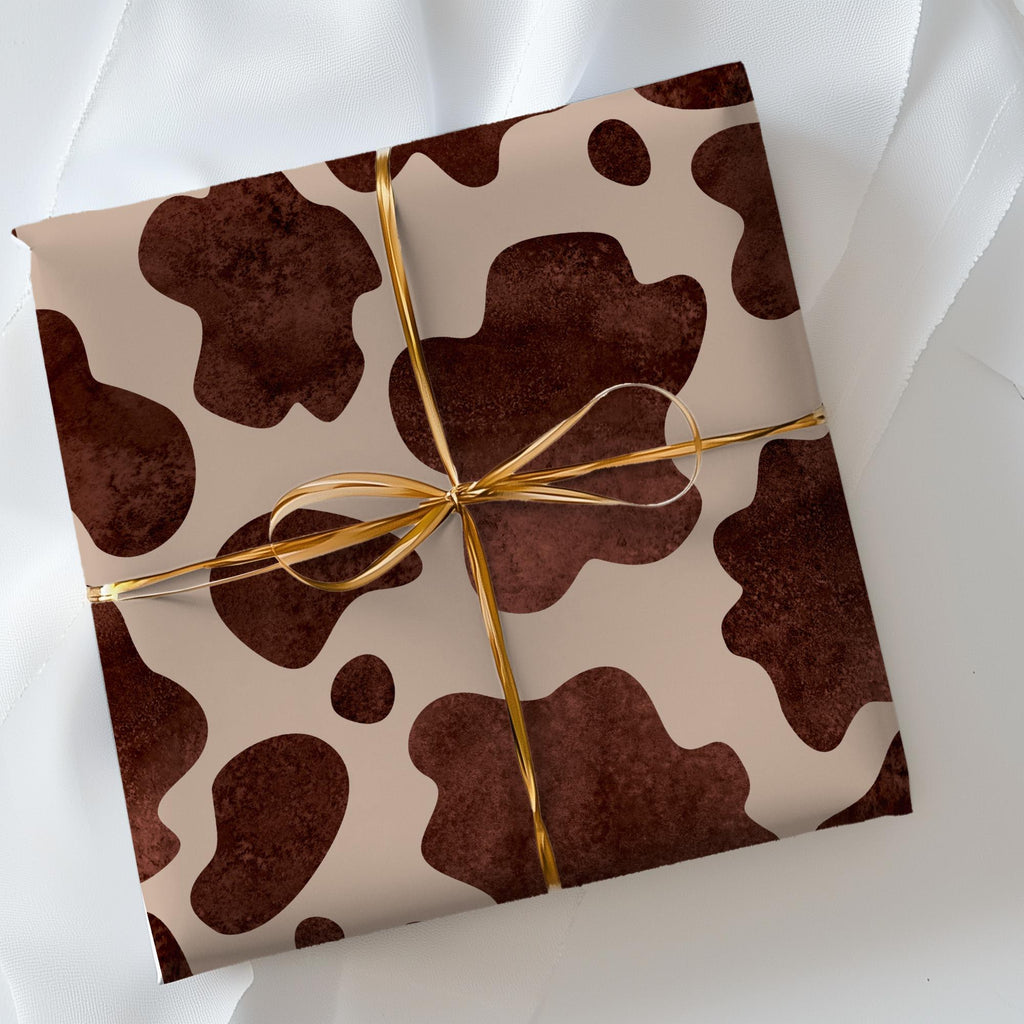 Brown Cow Print Wrapping Paper