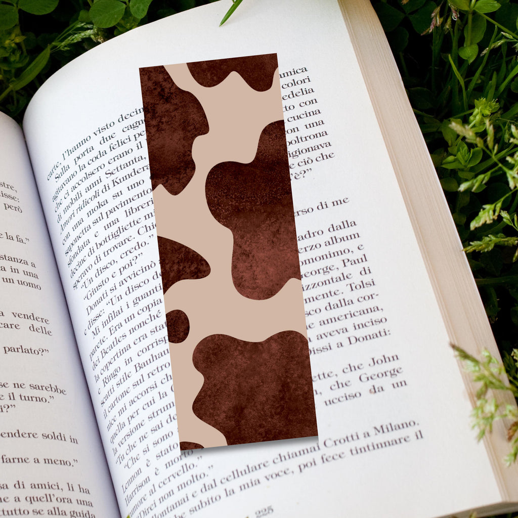 Brown Cow Print Bookmark - Western Cowhide Bookmark