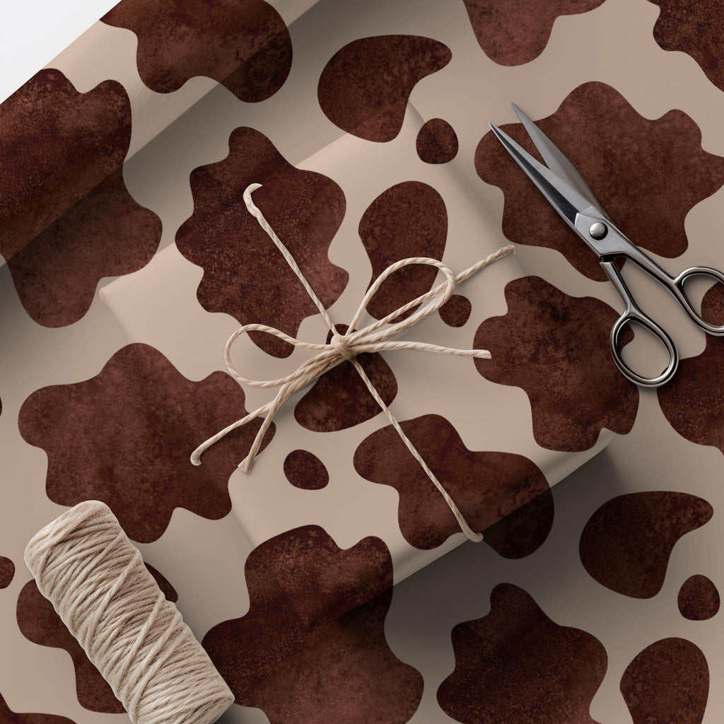 Brown Cow Print Wrapping Paper