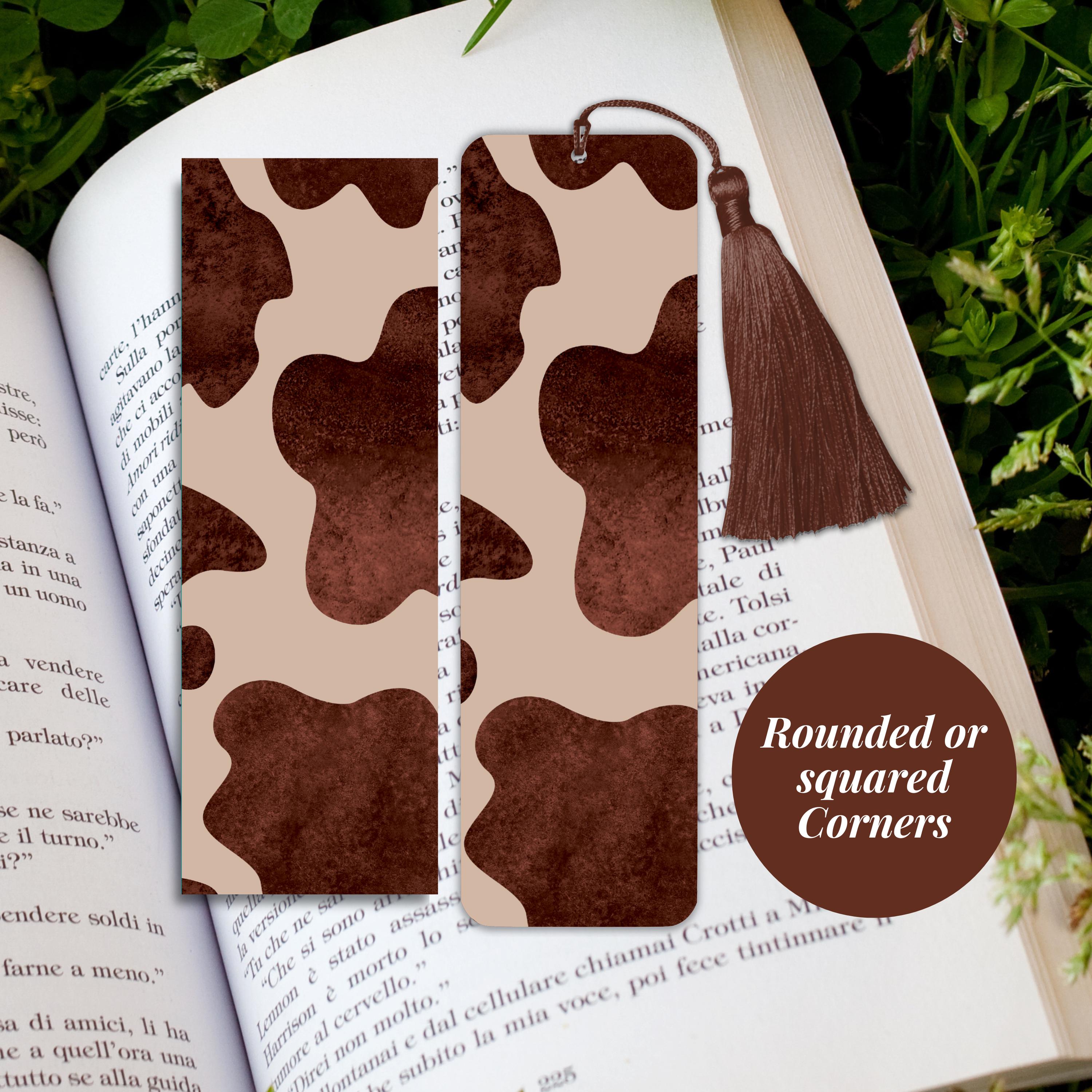 Brown Cow Print Bookmark - Western Cowhide Bookmark