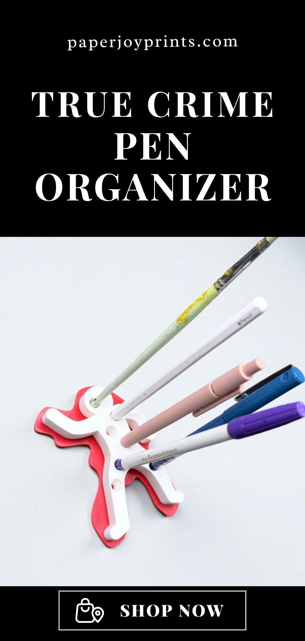 Crime Scene Pen Holder – True Crime Gift Detective Organizer