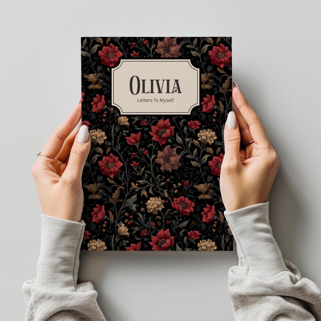 Personalized Dark Academia Floral Journal-Custom Name Notebook