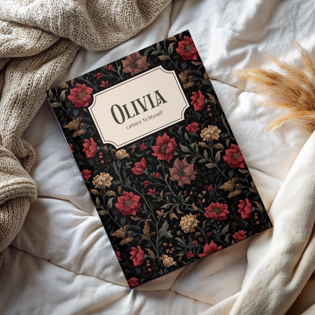 Personalized Dark Academia Floral Journal-Custom Name Notebook