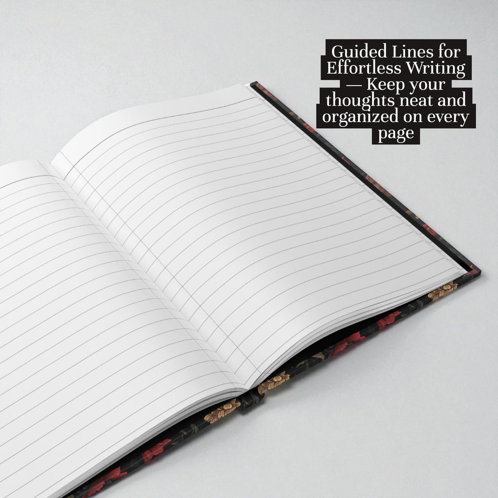 Personalized Dark Academia Floral Journal-Custom Name Notebook