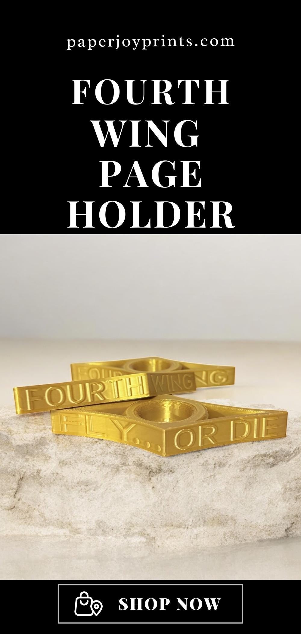 Fourth Wing Inspired Thumb Page Holder Gold Book Buddy Gift for Reader Fantasy Book Lover Accessory Basgiath Reading Aid