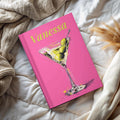 Personalized Pink Cocktail Journal-Martini Cover Custom Name Notebook