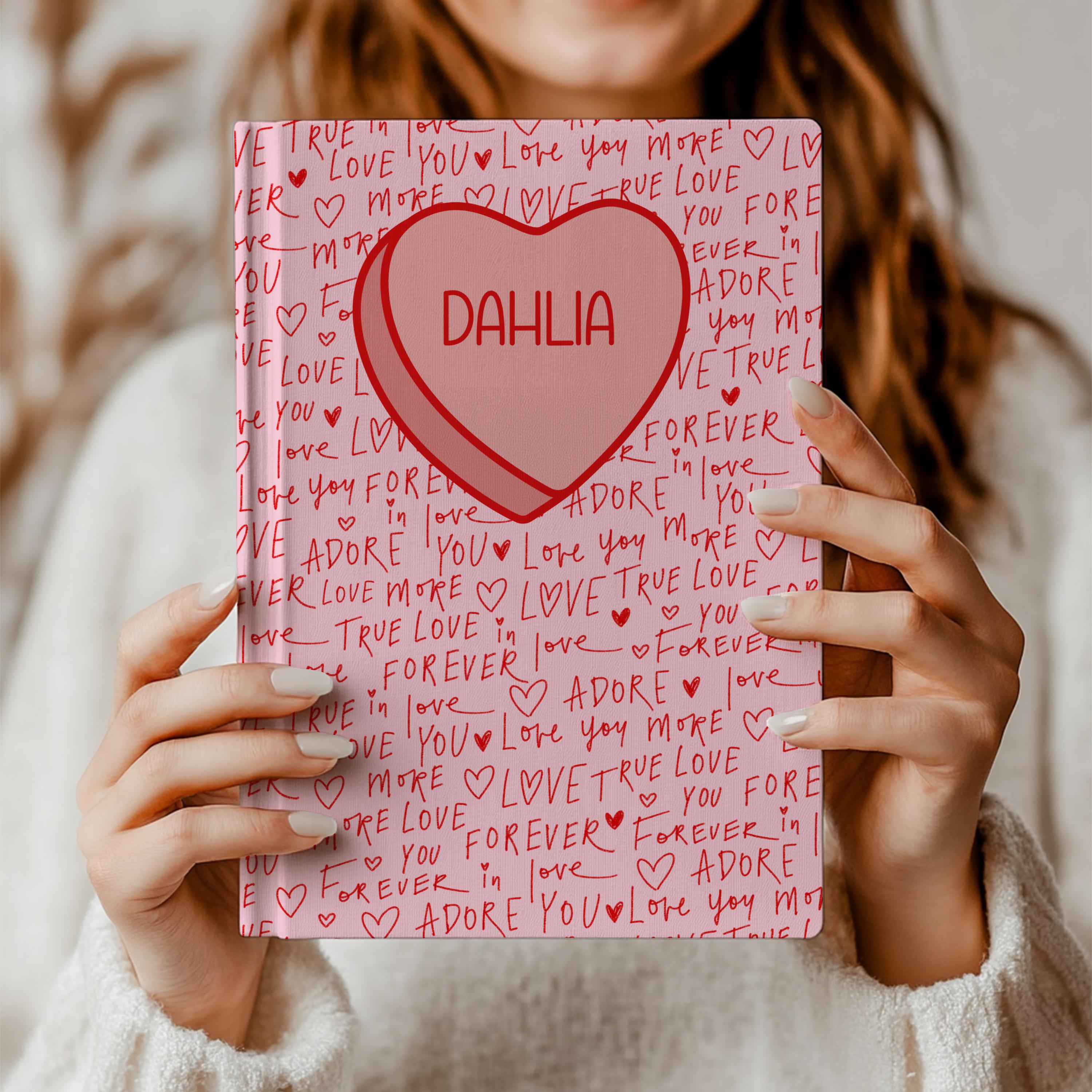 Heart Candy Notebook-Personalized Gift Custom Name Heart Journal