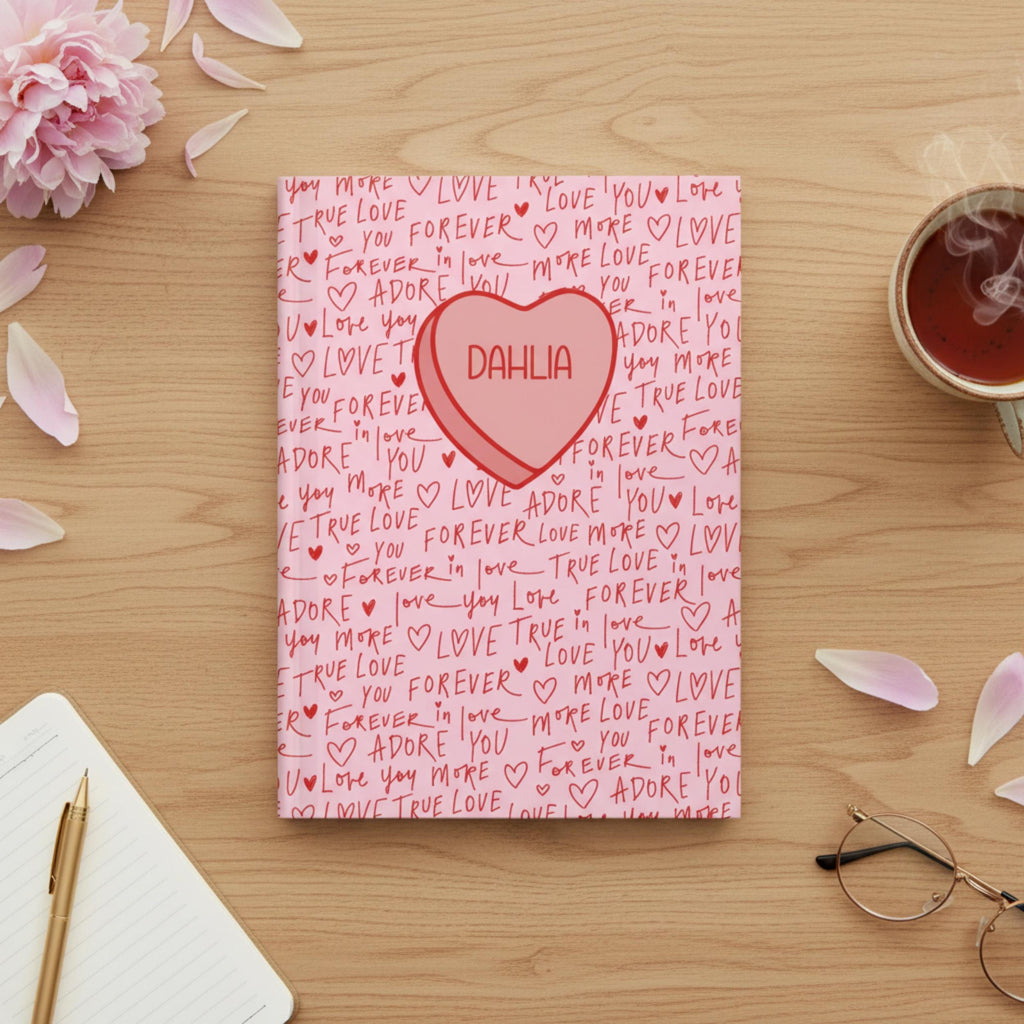 Heart Candy Notebook-Personalized Gift Custom Name Heart Journal