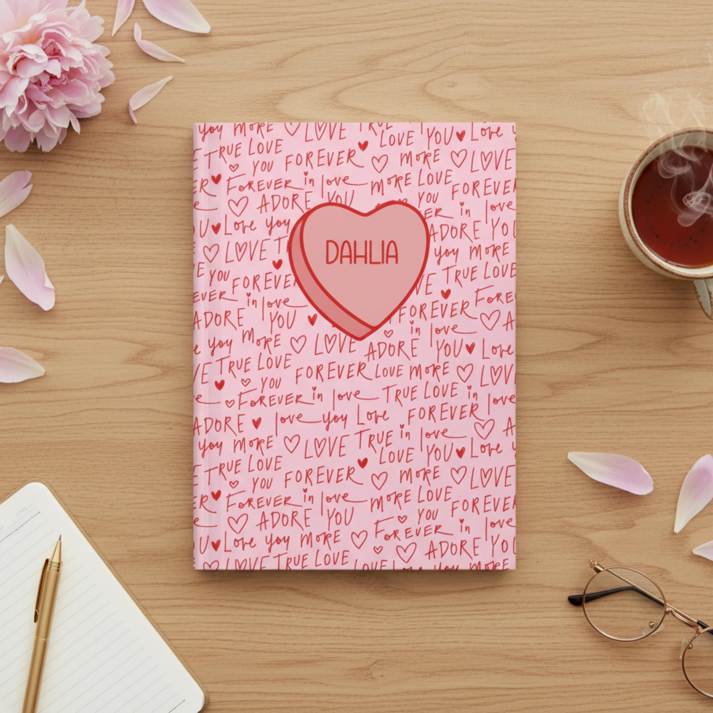 Heart Candy Notebook-Personalized Gift Custom Name Heart Journal