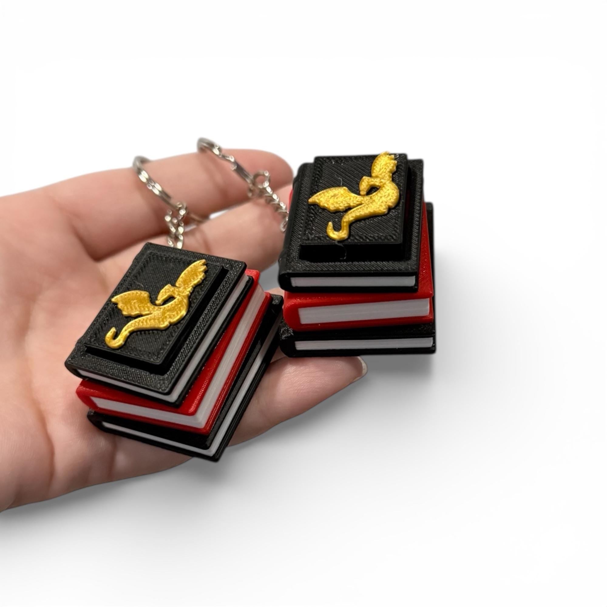 Book Stack Fidget Clicker Keychain-Bookish Stress Relief Keychain