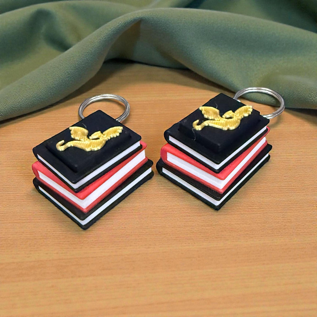 Book Stack Fidget Clicker Keychain-Bookish Stress Relief Keychain