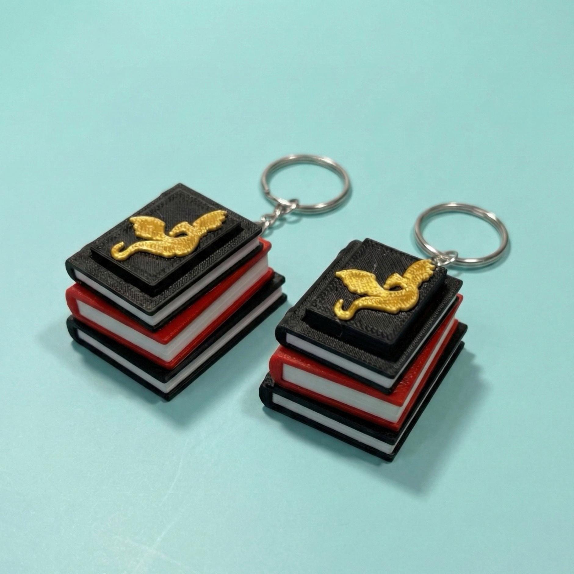 Book Stack Fidget Clicker Keychain-Bookish Stress Relief Keychain