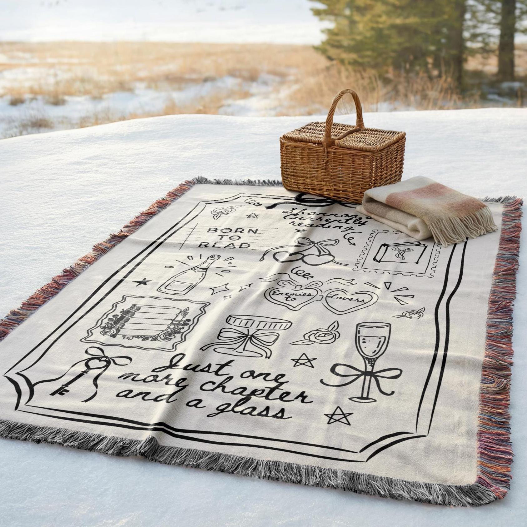 Personalized Reading Blanket-Coquette Bow Themed