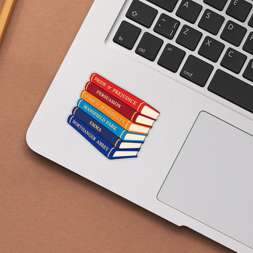 Jane Austen Book Stack Sticker Classic Literature Sticker