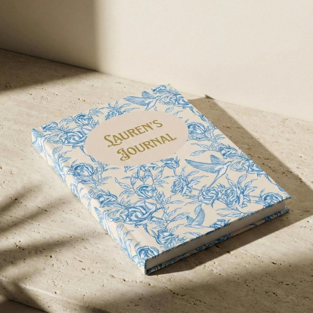Personalized Name Journal Toile Floral Notebook