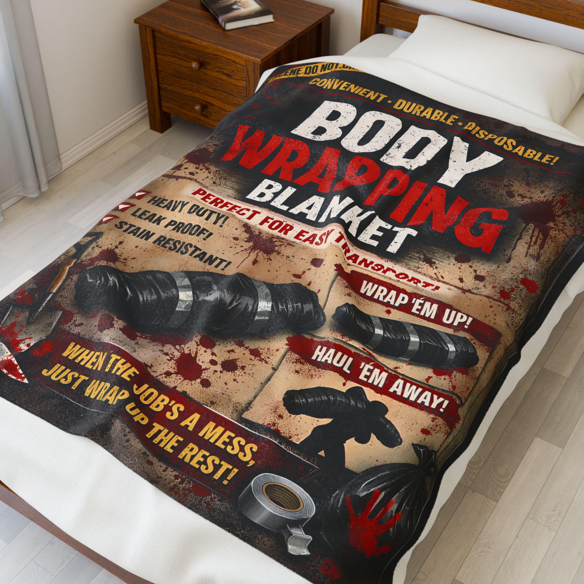 Funny True Crime Blanket Body Wrapping Blanket-Velveteen Plush Throw
