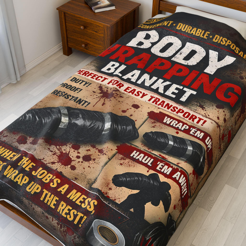 Funny True Crime Blanket Body Wrapping Blanket-Velveteen Plush Throw