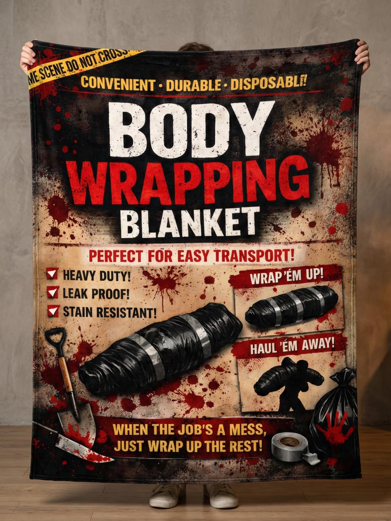Funny True Crime Blanket Body Wrapping Blanket-Velveteen Plush Throw
