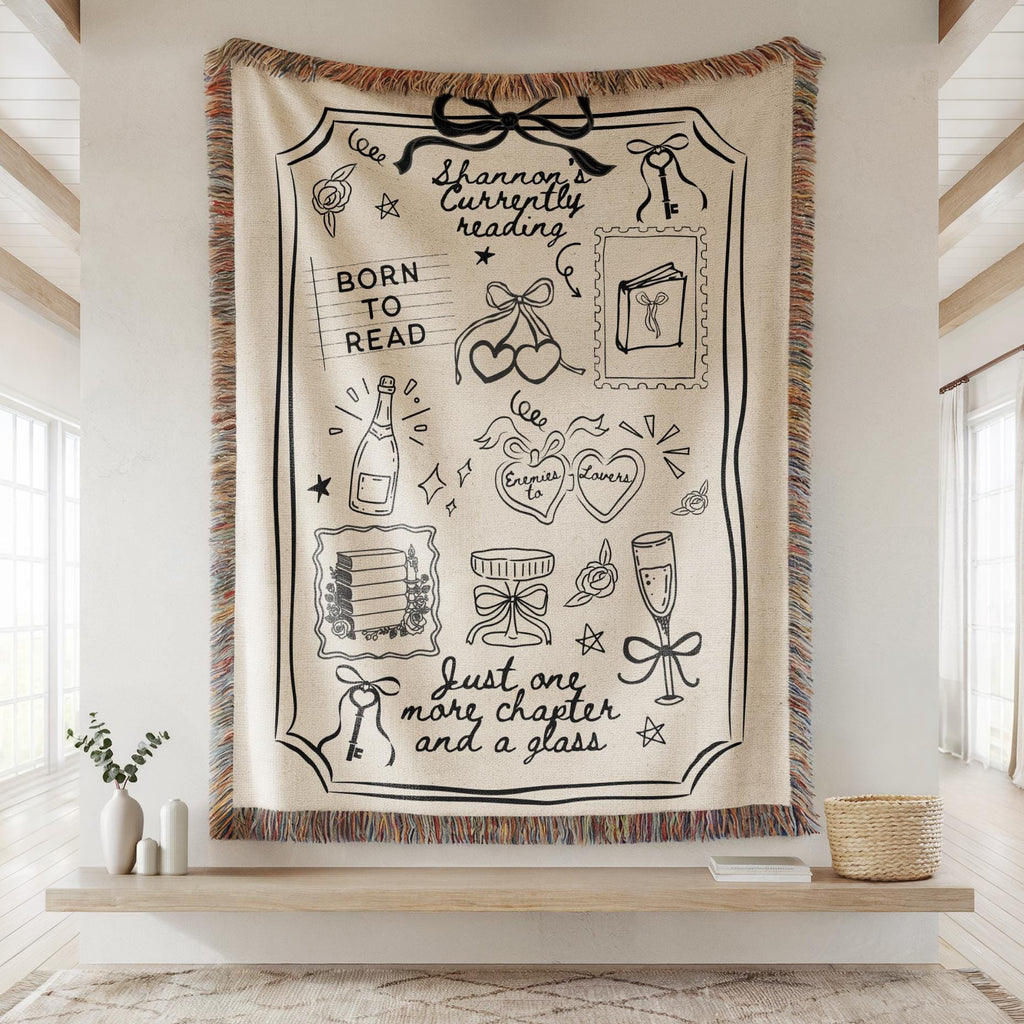 Personalized Reading Blanket-Coquette Bow Themed
