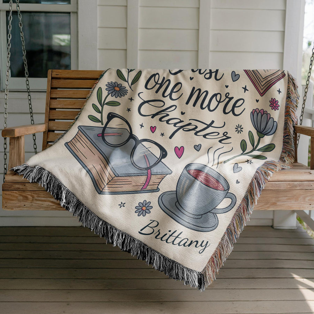 Personalized Book Blanket Reading Nook Cozy Accessory