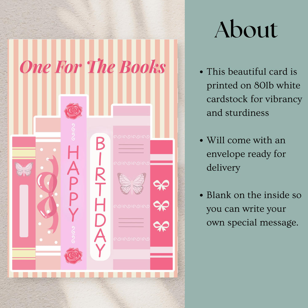 Bookish Birthday Card Reading Theme