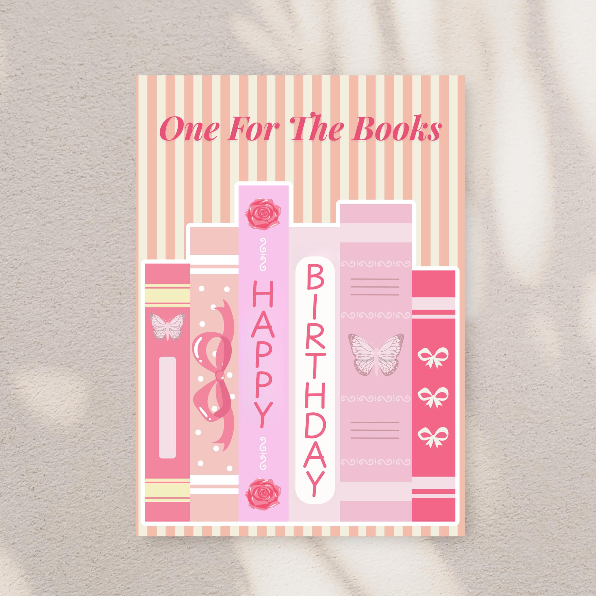Bookish Birthday Card Reading Theme