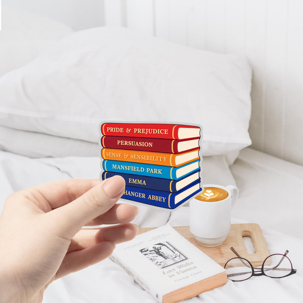 Jane Austen Book Stack Sticker Classic Literature Sticker